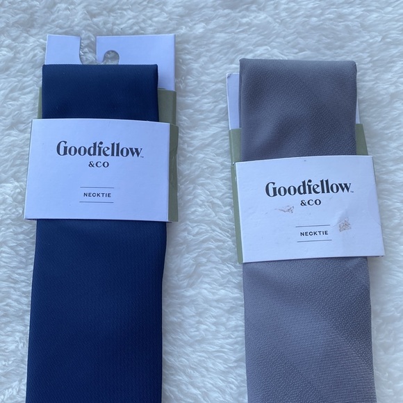 2 Men’s Goodfellow Necktie Business Casual Lot Blue/Gray Standard Size - Picture 2 of 6